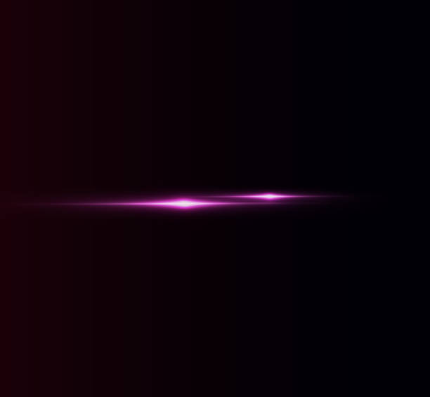 istock Pink line horizontal lenses, flares, laser beams, flares, light rays, glowing stripes on a dark background, abstract glowing background. 2176064984