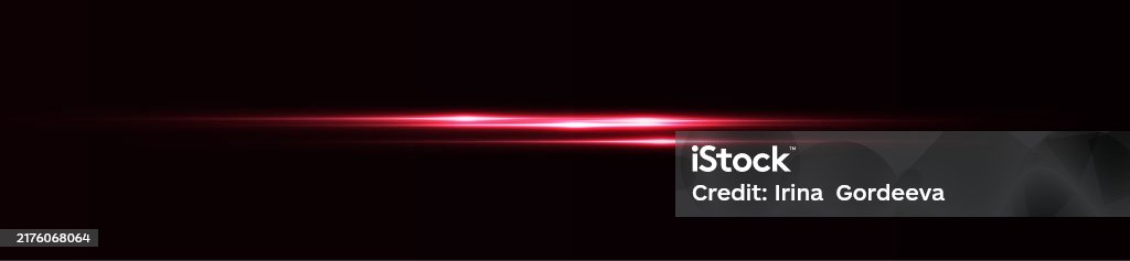 Red Line Light Rays Red Line Horizontal Lenses Flares Laser Beams Flares Light Rays Glowing ...