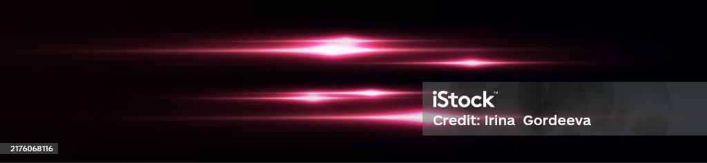 Red Line Light Rays Red Line Horizontal Lenses Flares Laser Beams Flares Light Rays Glowing ...