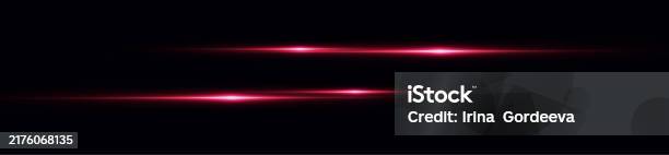 Red Line Light Rays Red Line Horizontal Lenses Flares Laser Beams Flares Light Rays Glowing ...