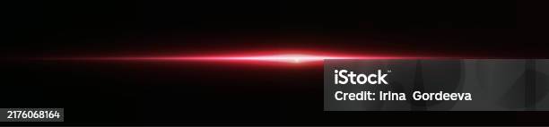 Red Line Light Rays Red Line Horizontal Lenses Flares Laser Beams Flares Light Rays Glowing ...