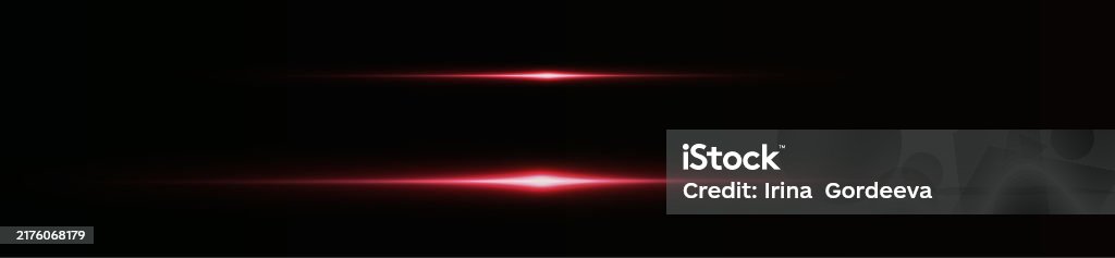 Red Line Light Rays Red Line Horizontal Lenses Flares Laser Beams Flares Light Rays Glowing ...