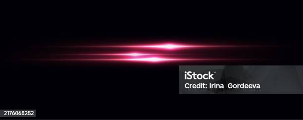 Red Line Light Rays Red Line Horizontal Lenses Flares Laser Beams Flares Light Rays Glowing ...