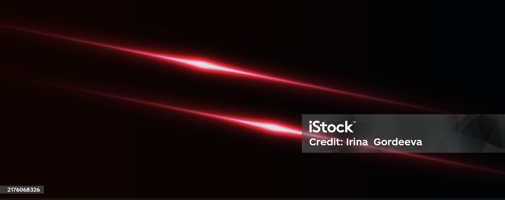 Red Line Light Rays Red Line Horizontal Lenses Flares Laser Beams Flares Light Rays Glowing ...