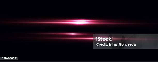 Red Line Light Rays Red Line Horizontal Lenses Flares Laser Beams Flares Light Rays Glowing ...