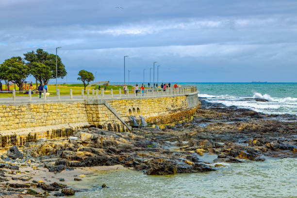 Green point promenade in Cape Town in overcast and cold winter weather