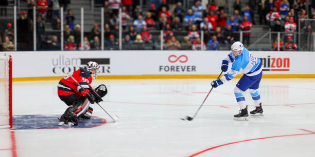 istock Ice Hockey Shootout Moment 2176074504