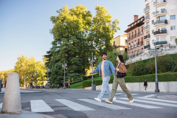 istock Hispanic Couple Walking in Madrid 2176079056