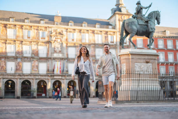 istock Hispanic Couple Walking in Plaza Mayor, Madrid 2176079059