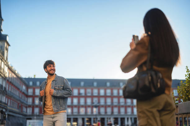 istock Hispanic Couple Visiting Plaza Mayor in Madrid 2176079101