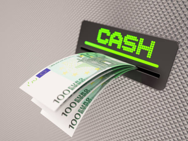 Euro Cash Withdrawal. 3D Render
