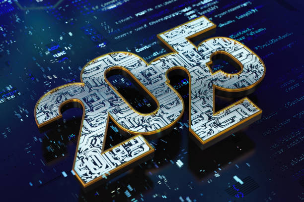 istock 2025 Sign Made of Circuit Board. Technology Concept 2176082670