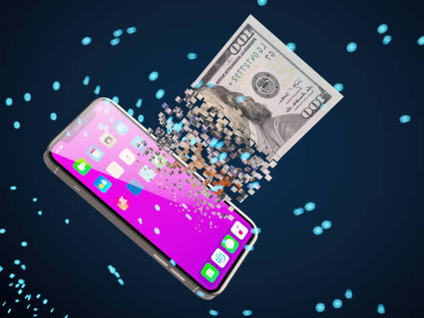 istock Online Money Transfer Concept with Smartphone and Digital US Dollar 2176082836
