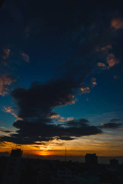 Dusk in residential areas.
