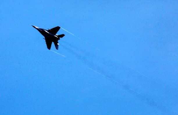 istock Fighter jet combat military aircraft 2176084961