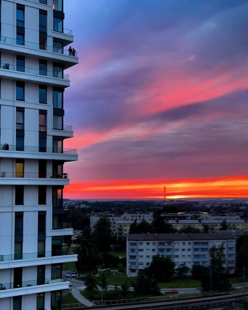 istock Sunset Over Cityscape with High-Rise Building 2176086029