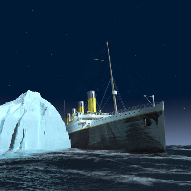 Historic passenger ship RMS Titanic and Iceberg