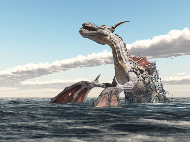 istock Water dragon in the open sea 2176086484