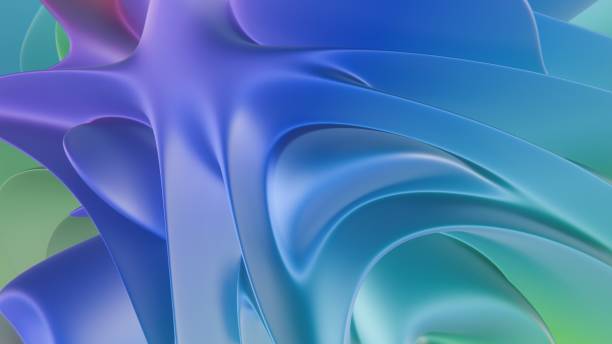 istock Smooth Abstract Flowing Fabric in Blue and Purple Tones 2176099209