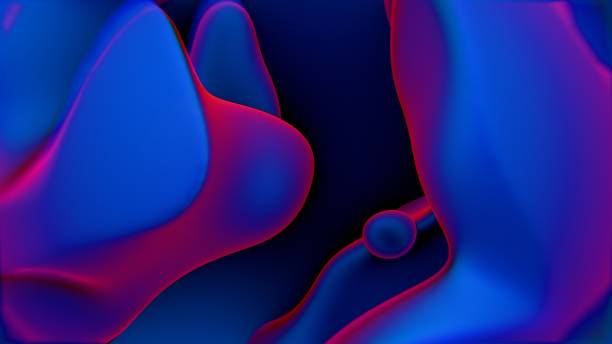istock Abstract flowing shapes in deep blue and red hues 2176099887