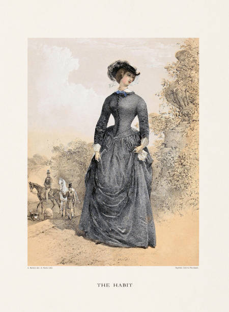 istock Victorian Lady Riding a Horse. Vintage equestrian woman. 2176100789