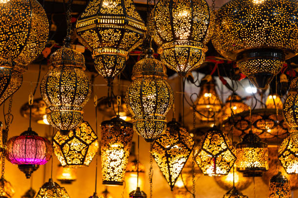 istock Moroccan lamps on sale in a market 2176103294