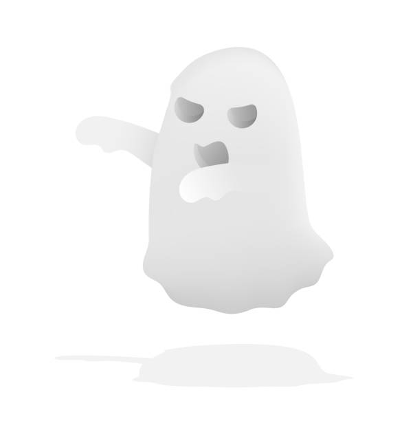 istock Frightening three dimensional ominous ghost that scares people with otherworldly sounds and eerie screams. Realistic 3d vector isolated on white background 2176103710
