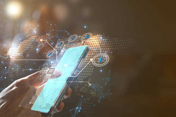 istock Man used technology smartphone for connect business,Technology b 2176112555