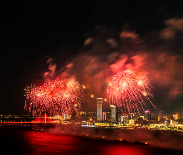 istock Fireworks at night beautiful blooming fireworks 2176121759