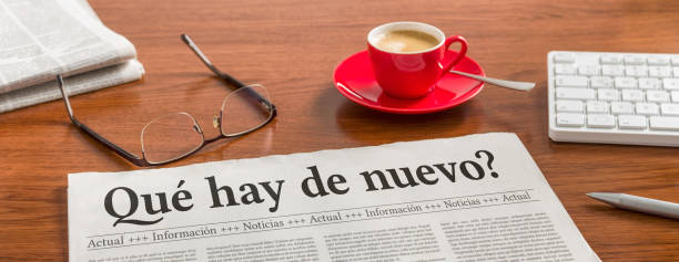 istock A newspaper on a wooden desk - Whats new in spanish 2176123774