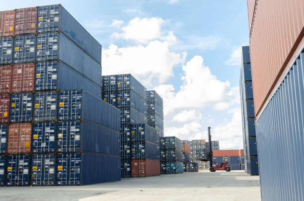 istock Containers in the port, Shipping and Transportation concept 2176128467