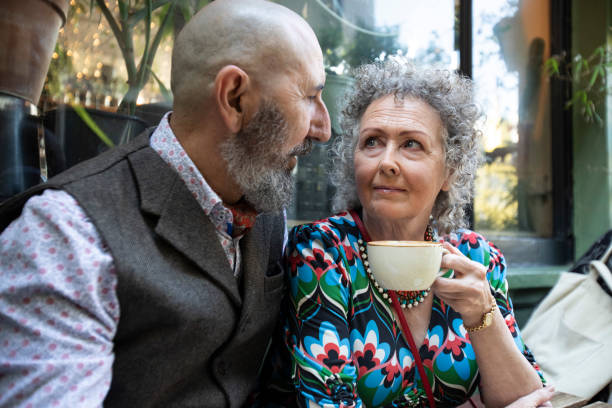 istock Mature couple having a discussion over coffee 2176129067