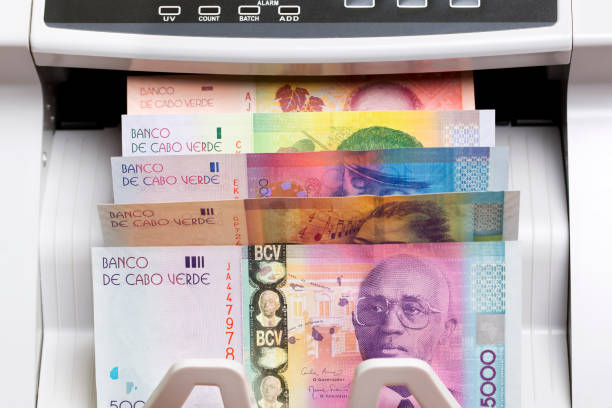 istock Cape Verdean Escudo in the counting machine 2176148335