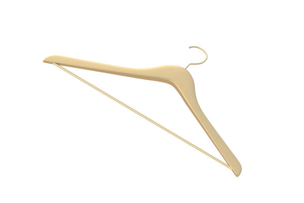 Golden cloth hanger isolated on white background. 3d render