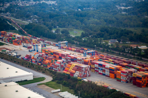 istock Cargo Containers at Inland Port Greer, SC 2176156991