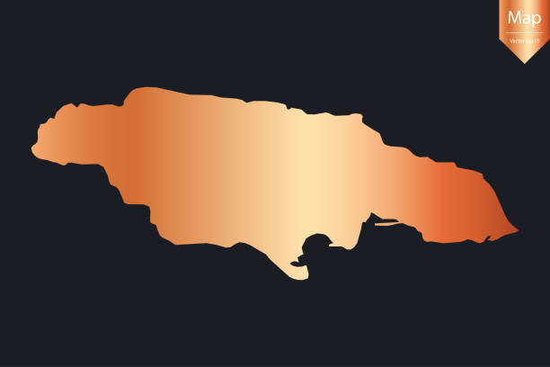 istock Abstract - High Detailed Copper Map of Jamaica. 2176168916