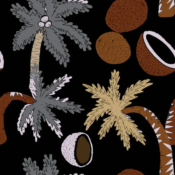 Printable Coconut Tree Pattern One Color Free tree of coco Vector Images | FreeImages