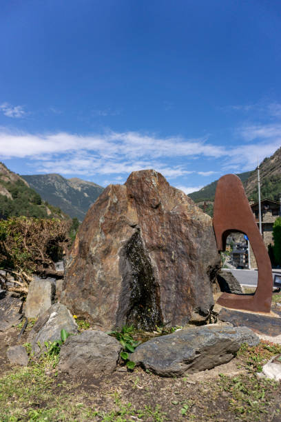 beautiful stone streets in Ordino, Andorra.