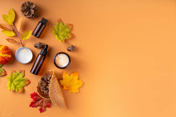 istock Autumn cosmetics skin care, basic beauty care for fall season 2176182006