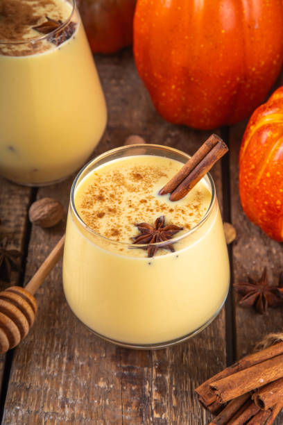 istock Autumn cozy drink, pumpkin spice eggnog cocktail 2176182200