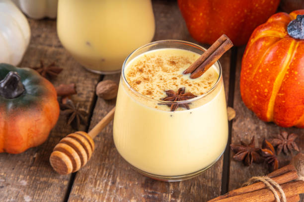 istock Autumn cozy drink, pumpkin spice eggnog cocktail 2176182207