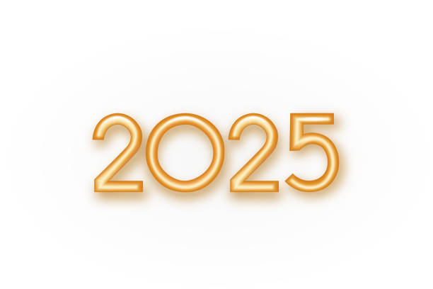istock Happy New Year 2025 number design. Realistic vector 2025 golden 3d number vector illustration 2176185455