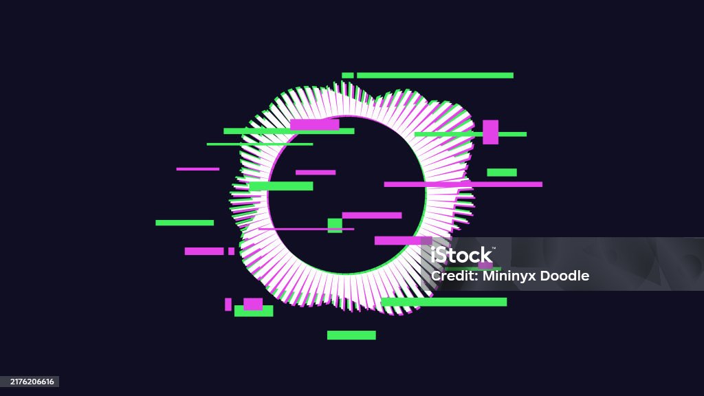 Sowndwave Pattern Circular Soundwave Pattern With Glitch Effects And 3d Chromatic ...