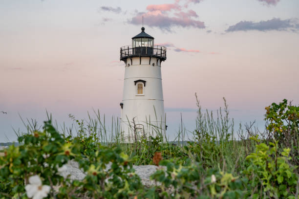 istock Edgartown Harbor Lighthouse at sunset on Martha's Vineyard 2176206739