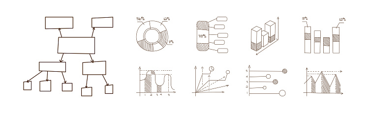 Line Chart Graph And Diagram For Data Analysis Vector Set Stock ...