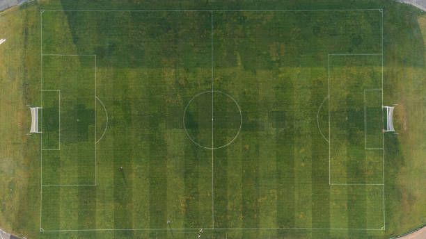 istock Football field seen from above (zenith) 2176211974