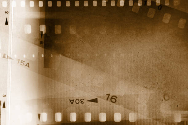istock Film negatives brown background 2176212089