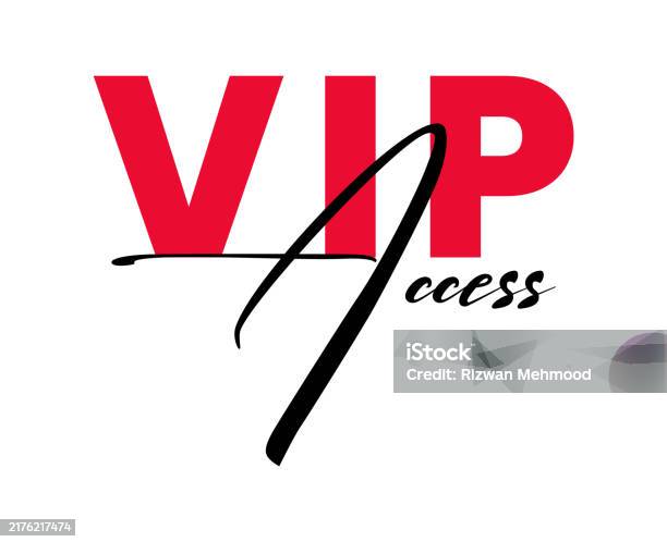 Vip Access Sign Typography Label Typescript Vector Banner Template ...