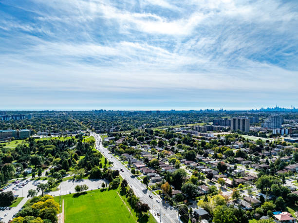 Aerial Thomson Memorial Park view, Scarborough, Canada