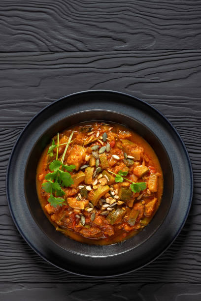 istock healthy zucchini stew in tomato sauce, top view 2176219157